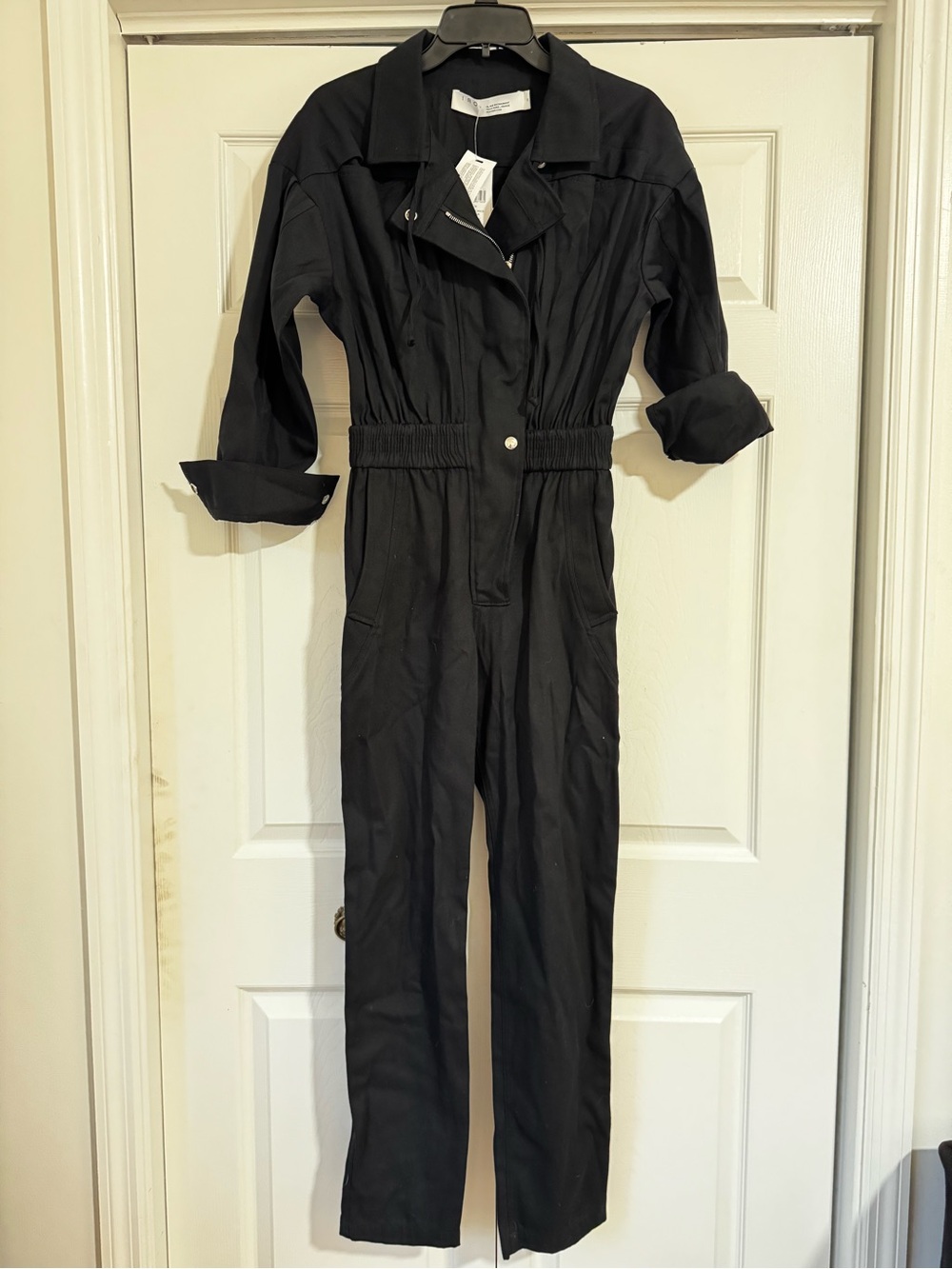 IRO Black Long-Sleeve Utility Jumpsuit